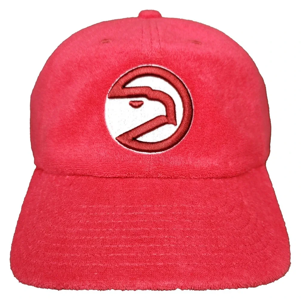 Atlanta Hawks Mitchell & Ness NBA Dad Cap Hat 3D Logo Red Terry‎ Fabric New